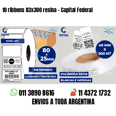 10 ribbons 83x300 resina - Capital Federal