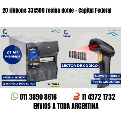 20 ribbons 33x500 resina doble - Capital Federal