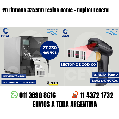20 ribbons 33x500 resina doble - Capital Federal