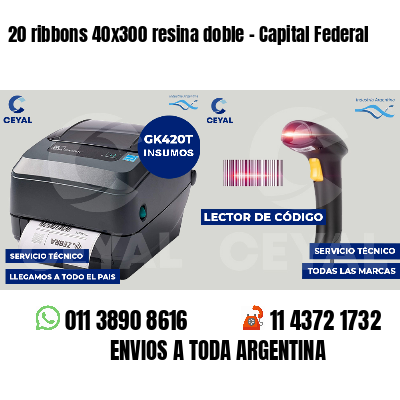 20 ribbons 40x300 resina doble - Capital Federal
