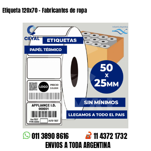 Etiqueta 120×70 – Fabricantes de ropa