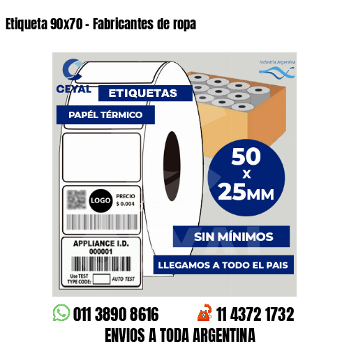 Etiqueta 90×70 – Fabricantes de ropa