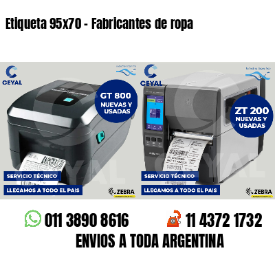 Etiqueta 95x70 - Fabricantes de ropa