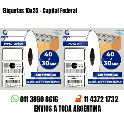 Etiquetas 10x25 - Capital Federal