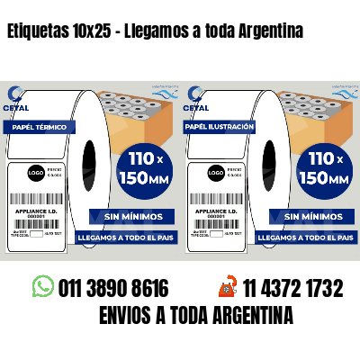 Etiquetas 10x25 - Llegamos a toda Argentina