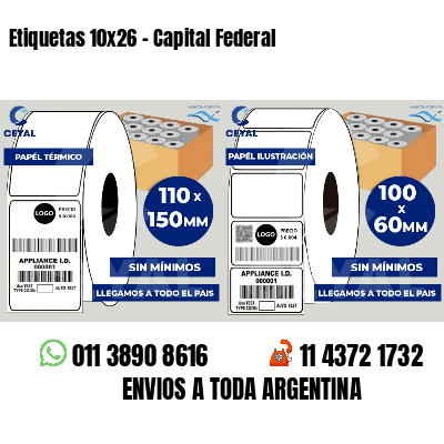 Etiquetas 10x26 - Capital Federal