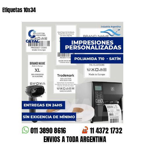 Etiquetas 10x34