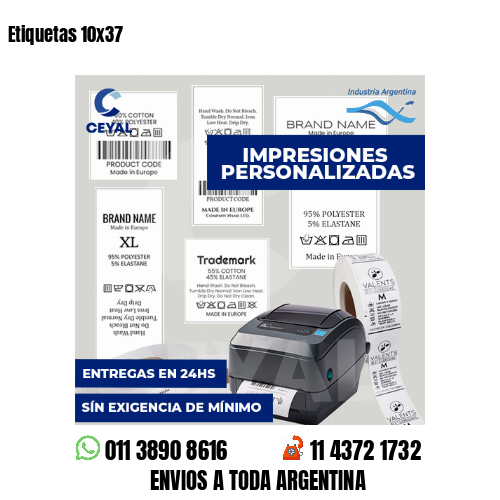 Etiquetas 10x37