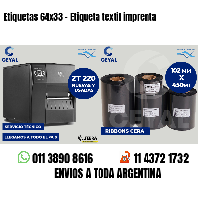 Etiquetas 64x33 - Etiqueta textil imprenta