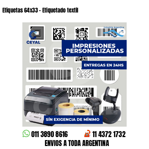 Etiquetas 64x33 - Etiquetado textil