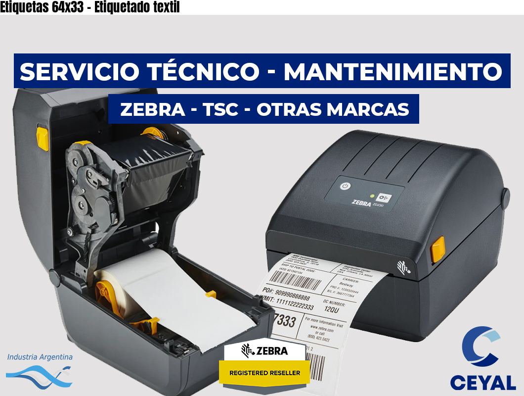 Etiquetas 64x33 - Etiquetado textil