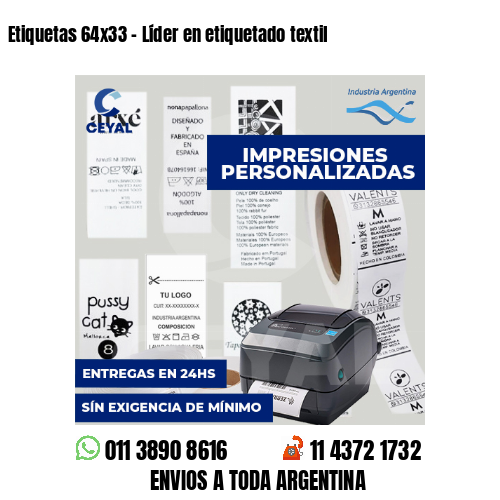 Etiquetas 64x33 - Líder en etiquetado textil