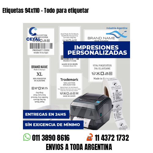 Etiquetas 94x110 - Todo para etiquetar