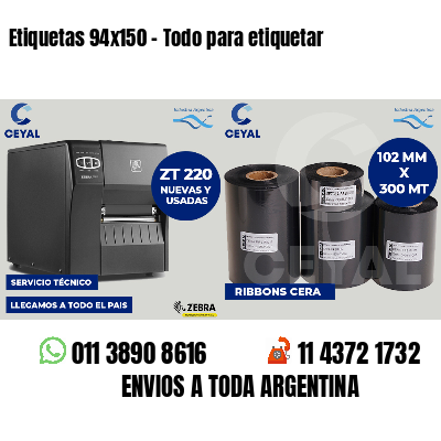 Etiquetas 94x150 - Todo para etiquetar