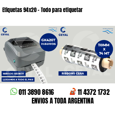 Etiquetas 94x20 - Todo para etiquetar