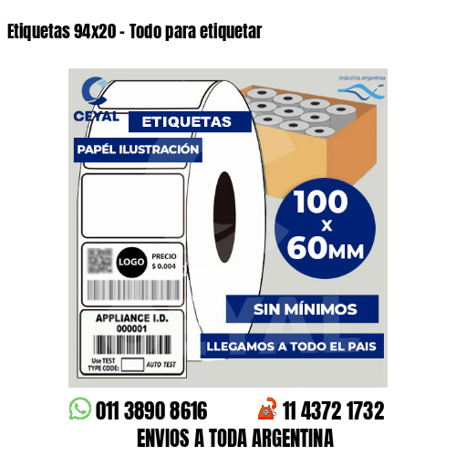 Etiquetas 94×20 – Todo para etiquetar