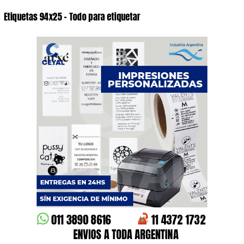 Etiquetas 94x25 - Todo para etiquetar