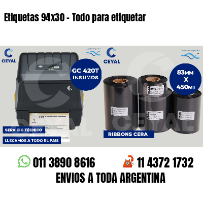 Etiquetas 94x30 - Todo para etiquetar