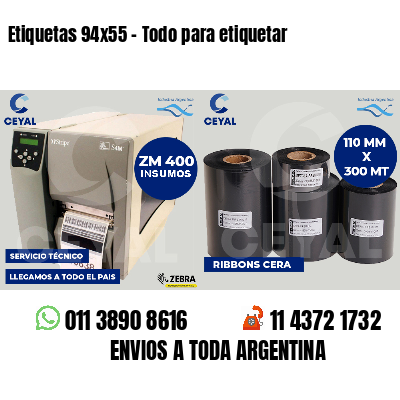 Etiquetas 94x55 - Todo para etiquetar