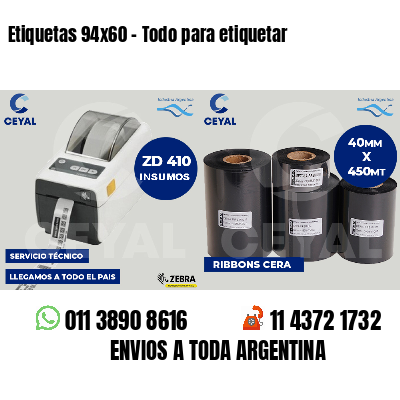 Etiquetas 94x60 - Todo para etiquetar
