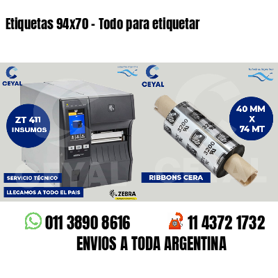 Etiquetas 94x70 - Todo para etiquetar