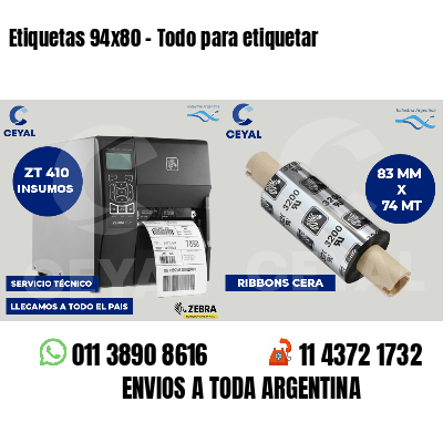Etiquetas 94x80 - Todo para etiquetar