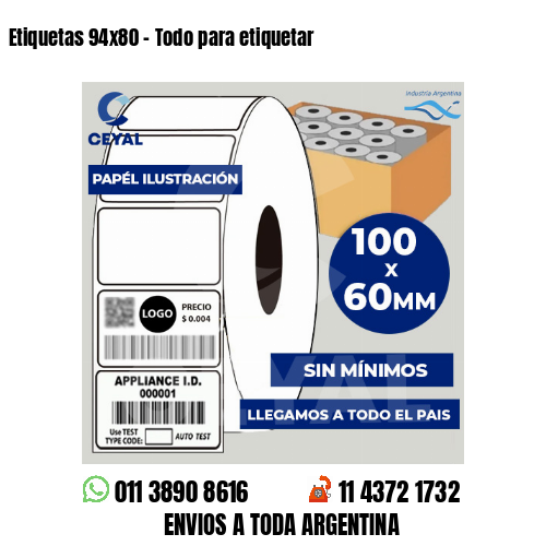 Etiquetas 94×80 – Todo para etiquetar