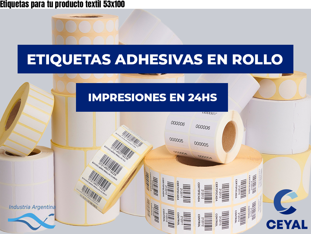 Etiquetas para tu producto textil 53x100