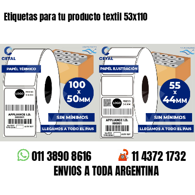 Etiquetas para tu producto textil 53x110