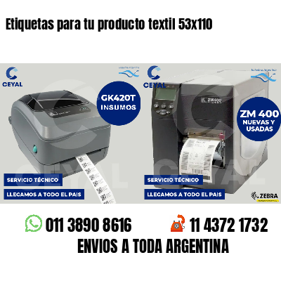 Etiquetas para tu producto textil 53x110