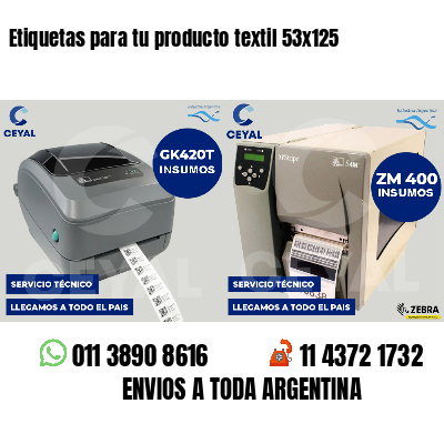 Etiquetas para tu producto textil 53x125