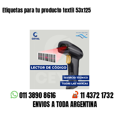 Etiquetas para tu producto textil 53x125