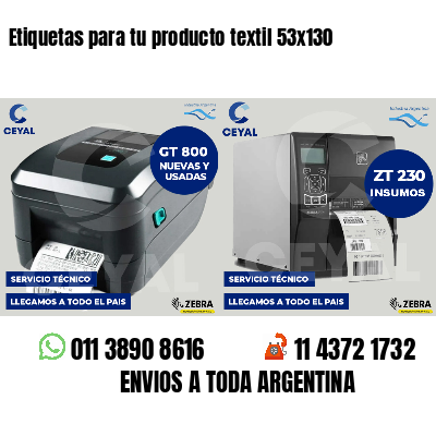 Etiquetas para tu producto textil 53x130