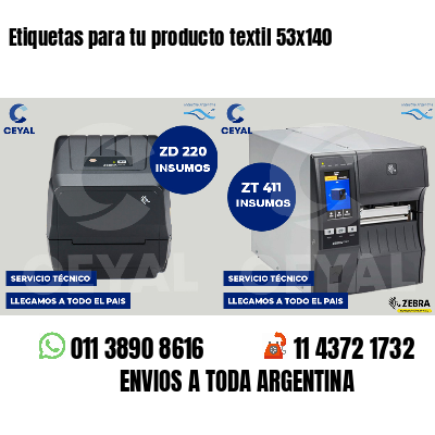 Etiquetas para tu producto textil 53x140