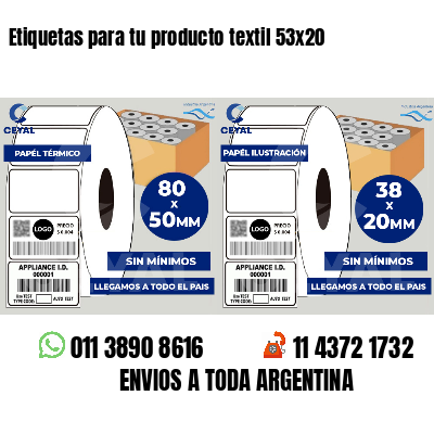 Etiquetas para tu producto textil 53x20
