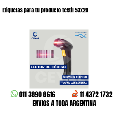 Etiquetas para tu producto textil 53x20