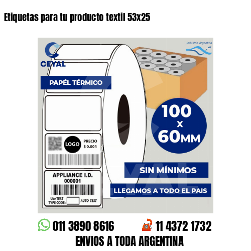 Etiquetas para tu producto textil 53×25