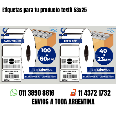 Etiquetas para tu producto textil 53x25