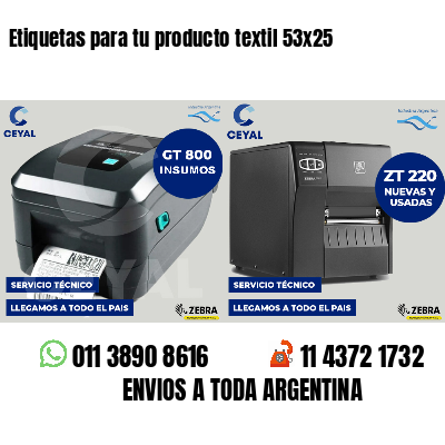 Etiquetas para tu producto textil 53x25