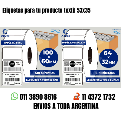 Etiquetas para tu producto textil 53x35