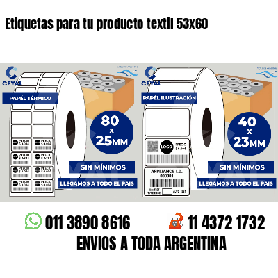 Etiquetas para tu producto textil 53x60