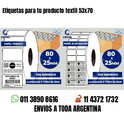 Etiquetas para tu producto textil 53x70