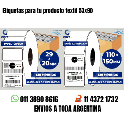 Etiquetas para tu producto textil 53x90