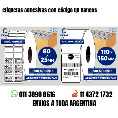 etiquetas adhesivas con código QR Bancos