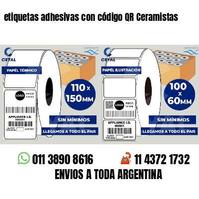 etiquetas adhesivas con código QR Ceramistas