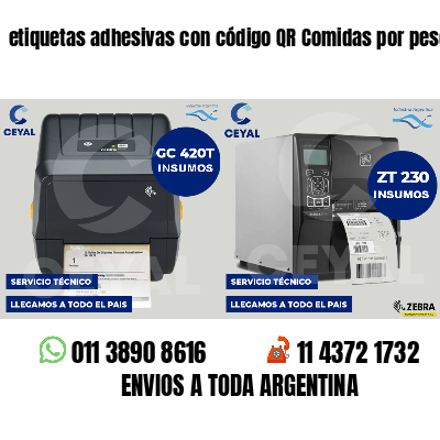 etiquetas adhesivas con código QR Comidas por peso