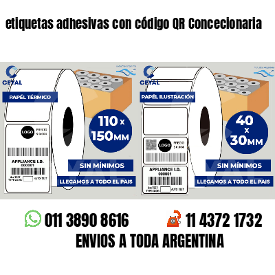 etiquetas adhesivas con código QR Concecionaria