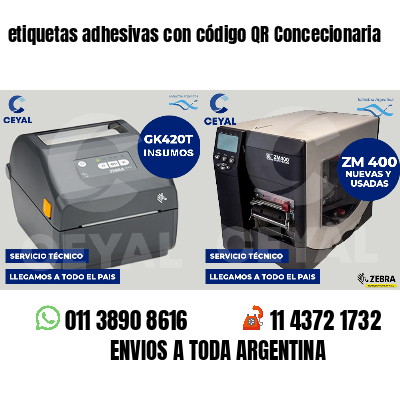etiquetas adhesivas con código QR Concecionaria