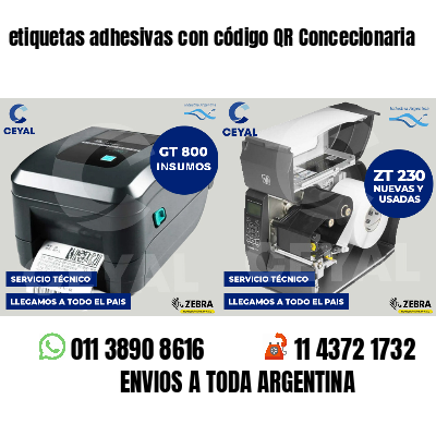etiquetas adhesivas con código QR Concecionaria