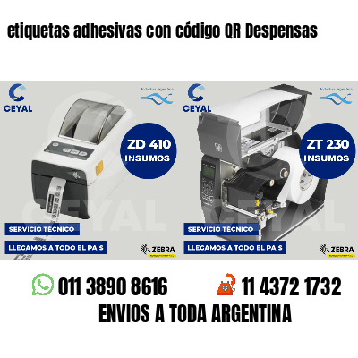 etiquetas adhesivas con código QR Despensas